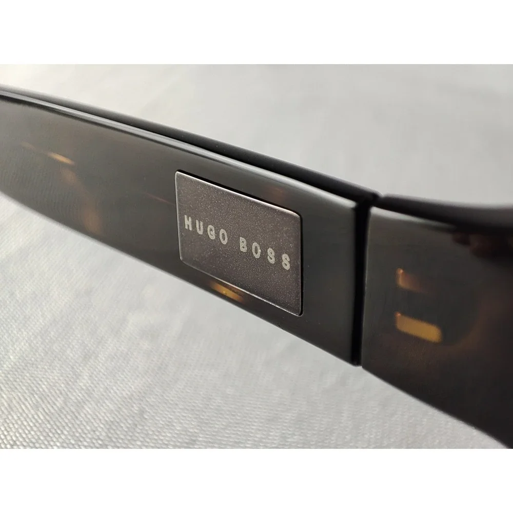 Hugo Boss BOSS 0168/U/S Tortoise Havana Rectangle Wrap Sunglasses Made In Italy